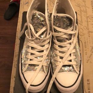 Sequin converse hightop sneakers